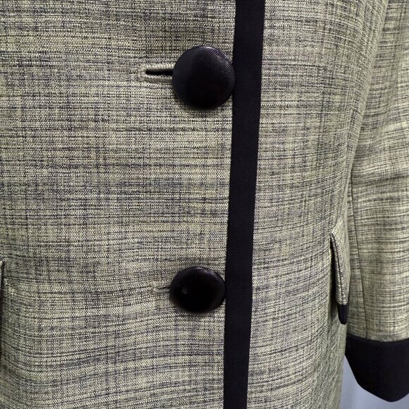 Jones New York Pant Suit Sage Green Black Trim Career Classic Office Womens 10 - Picture 14 of 14